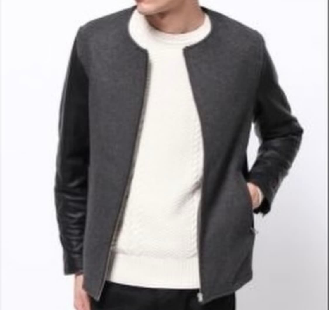 HARE - 레더 슬리브 울 자켓 상품이미지5