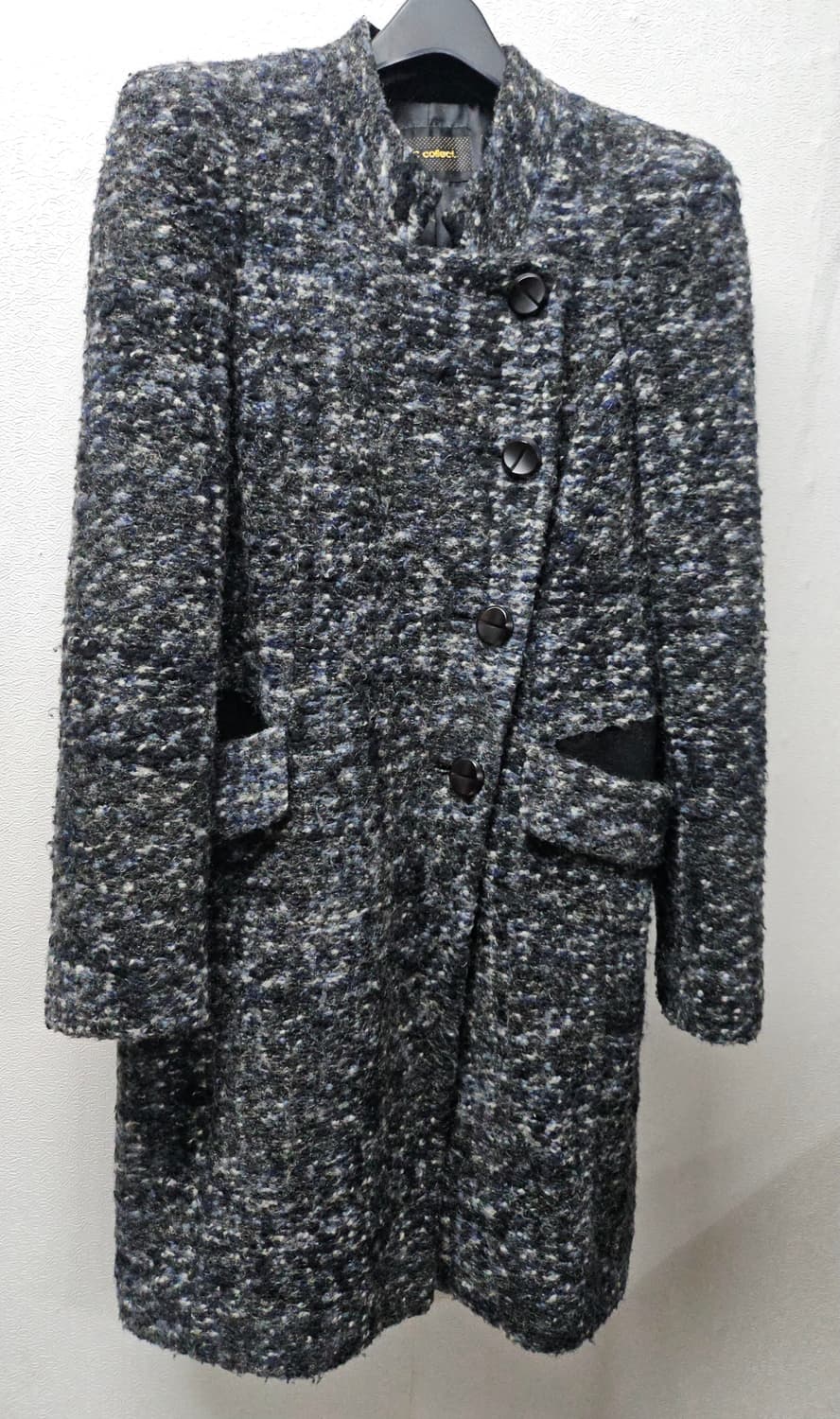 CC Collect 트위드 코트 블랙 모 롱 자켓  90 상품이미지1