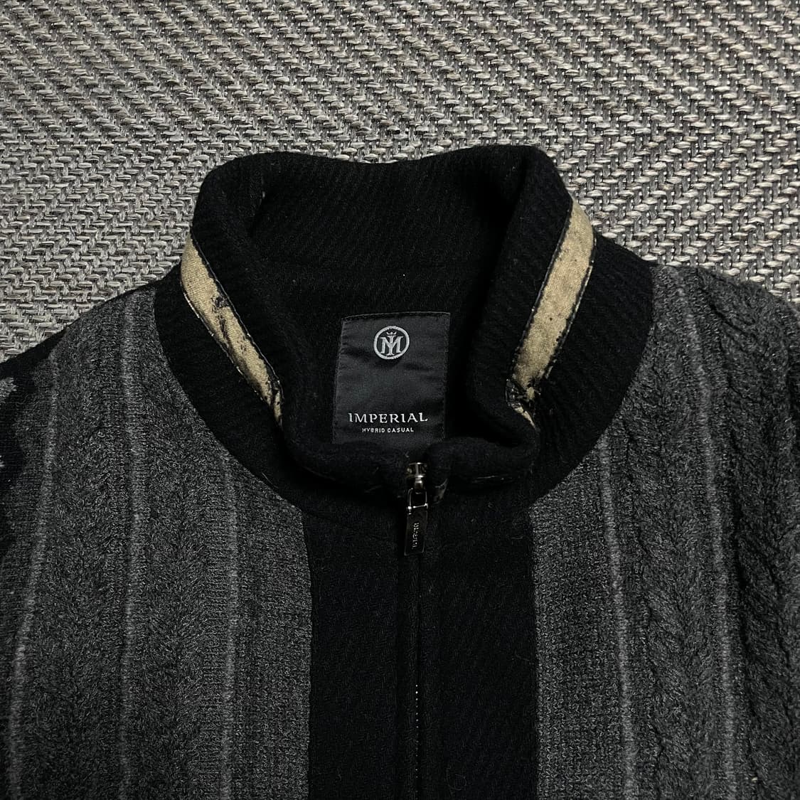 90s 임페리얼 아카이브 니트 믹스 패턴 집업 자켓y 5299 상품이미지4