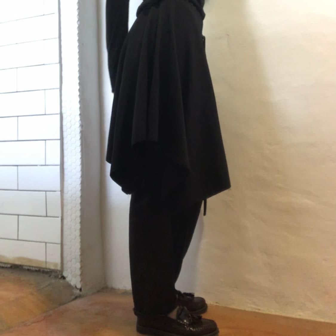 빈티지 블랙 언밸런스 플레어 스커트 상품이미지6