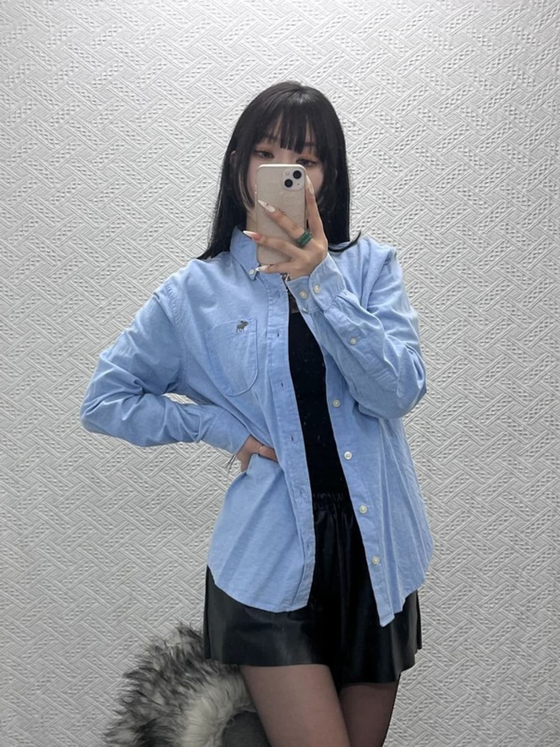 아베크롬비 빈티지 캐주얼 컨트리 연하늘 셔츠 S C09439 상품이미지1