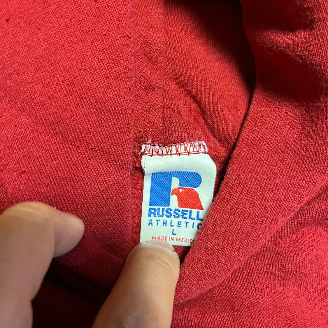 [L] 90s 빈티지 러셀 후드 레드 와인 상품이미지3
