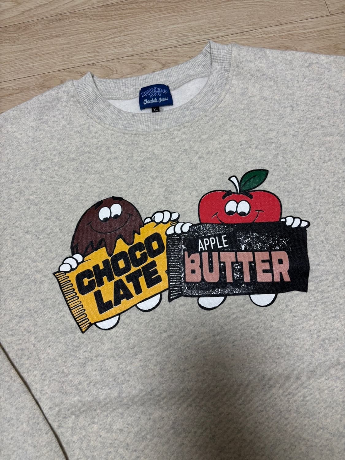 애플버터스토어 x 초콜렛 지져스 팝업 한정 스웻셔츠 애쉬그레이 XL 상품이미지2