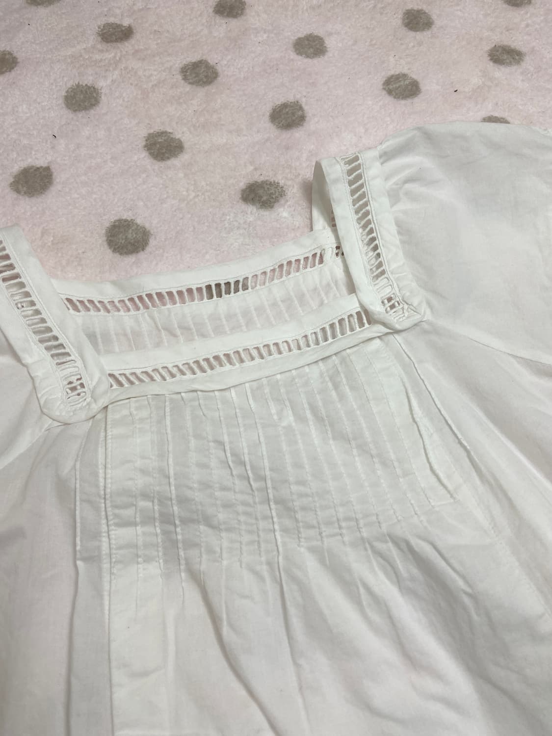 빈티지 화이트 베이비돌 펀칭 블라우스 상품이미지2