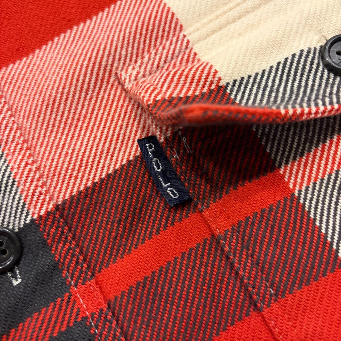 [100] 90s 폴로 랄프로렌 일경물산 레드 체크 셔츠 B745 상품이미지4