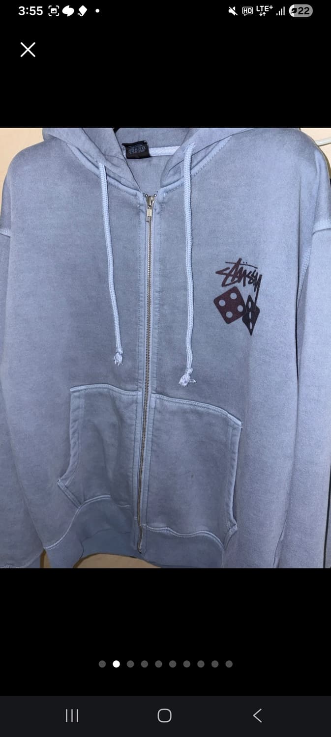 스투시 다이스 피그먼트 다이드 집업 후드 기모버전 급처 상품이미지1