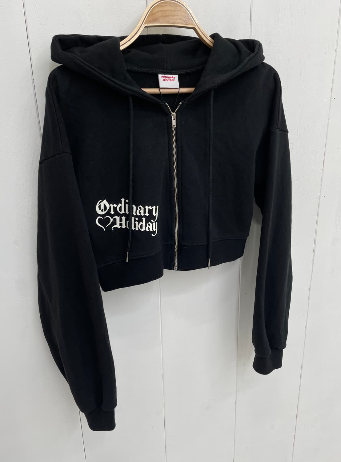 오디너리 홀리데이 크롭 후드 집업 상품이미지5