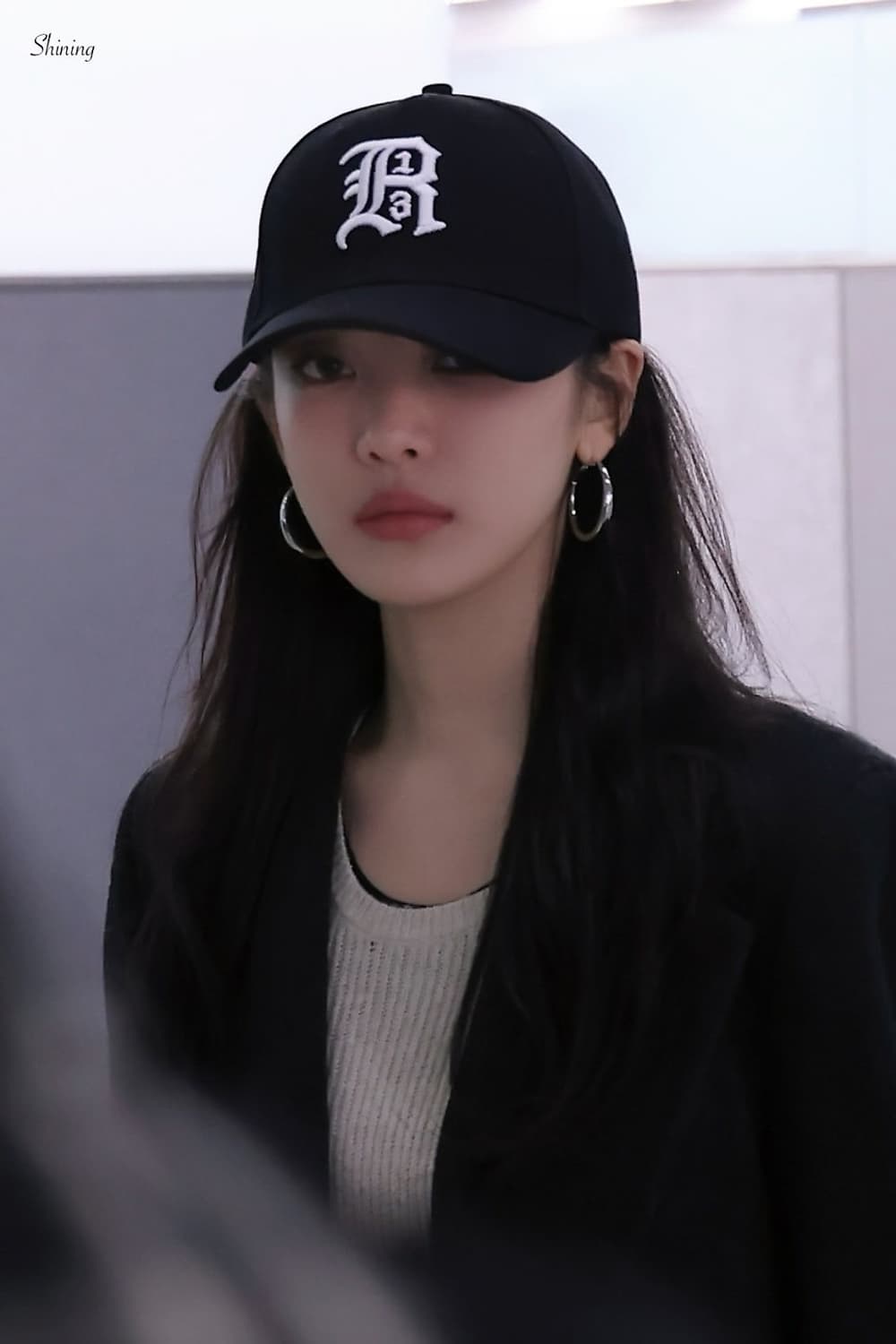 R13 알써틴 로고 볼캡 엠브로이드 코튼 볼캡 블랙 상품이미지2