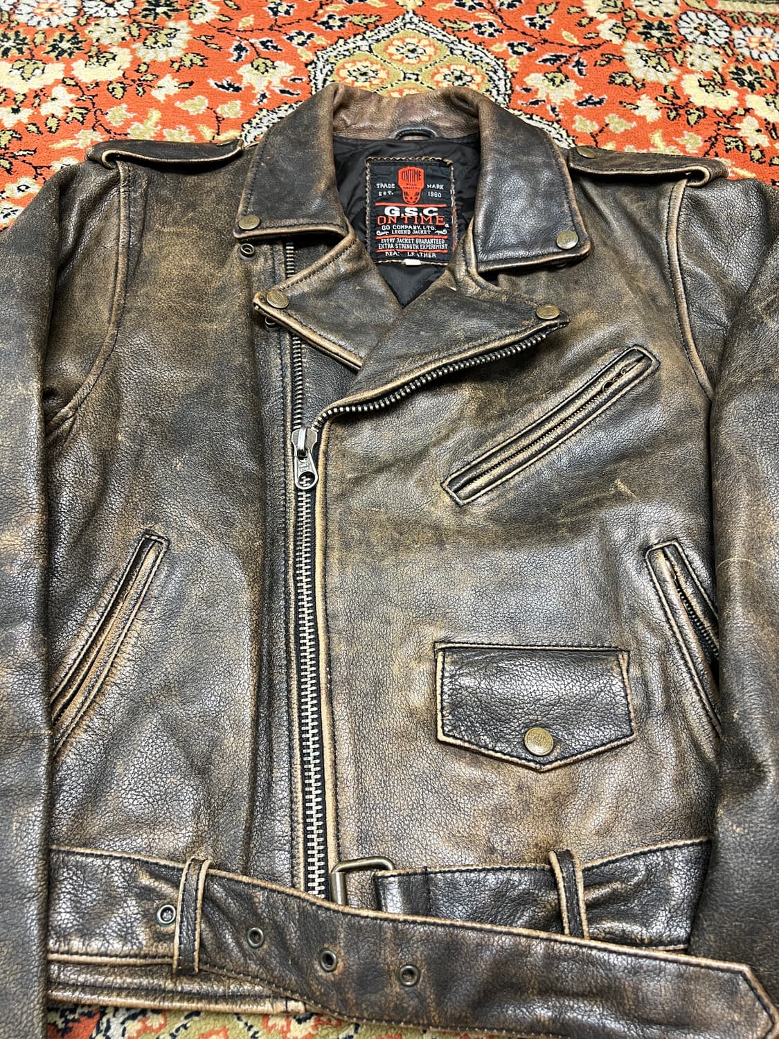 [M] GSC 소가죽 빈티지 라이더 가죽자켓 상품이미지3