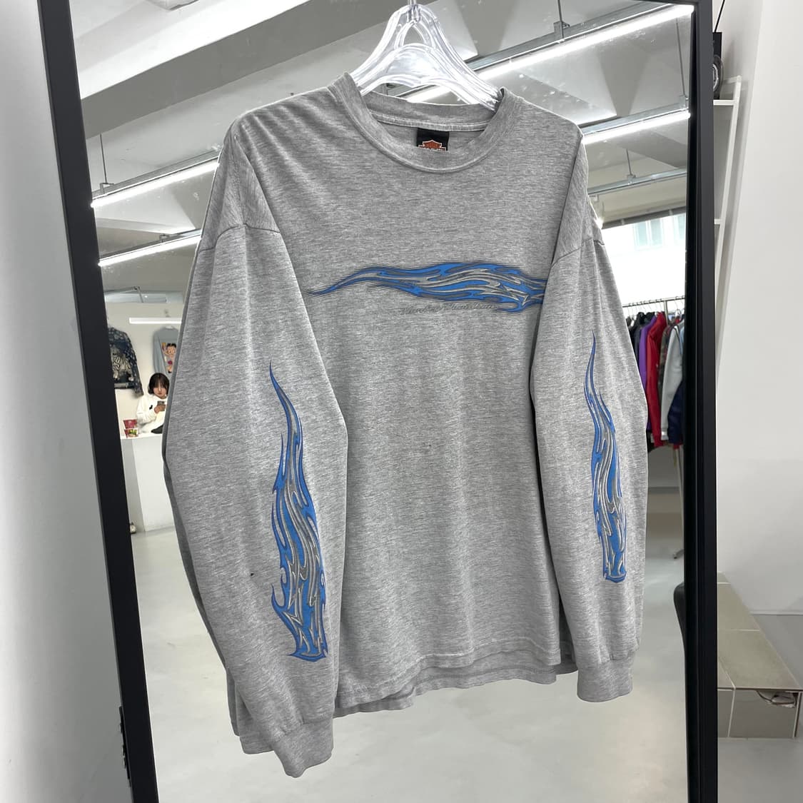 할리데이비슨 00s 피그먼트 플레임 불꽃 롱슬리브 상품이미지1