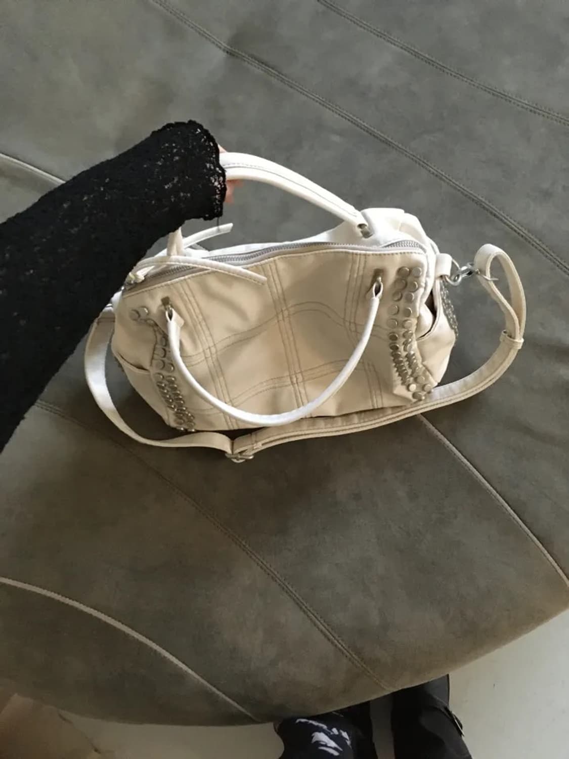 stud bag 스터드 숄더백 아이보리 상품이미지7
