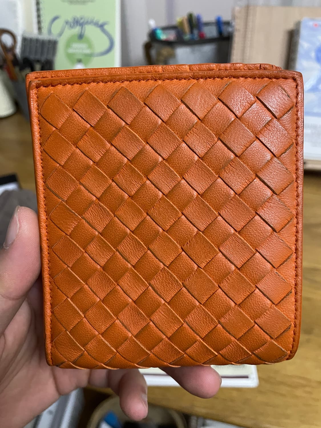 보테가베네타 인트레치아토 반지갑 오렌지 상품이미지4