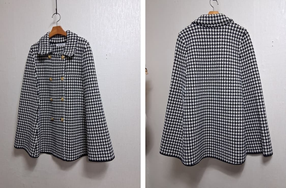 검정화이트 셰퍼트체크 하운드 두터운 레이욘니트 케이프 66까지 
  상품이미지2