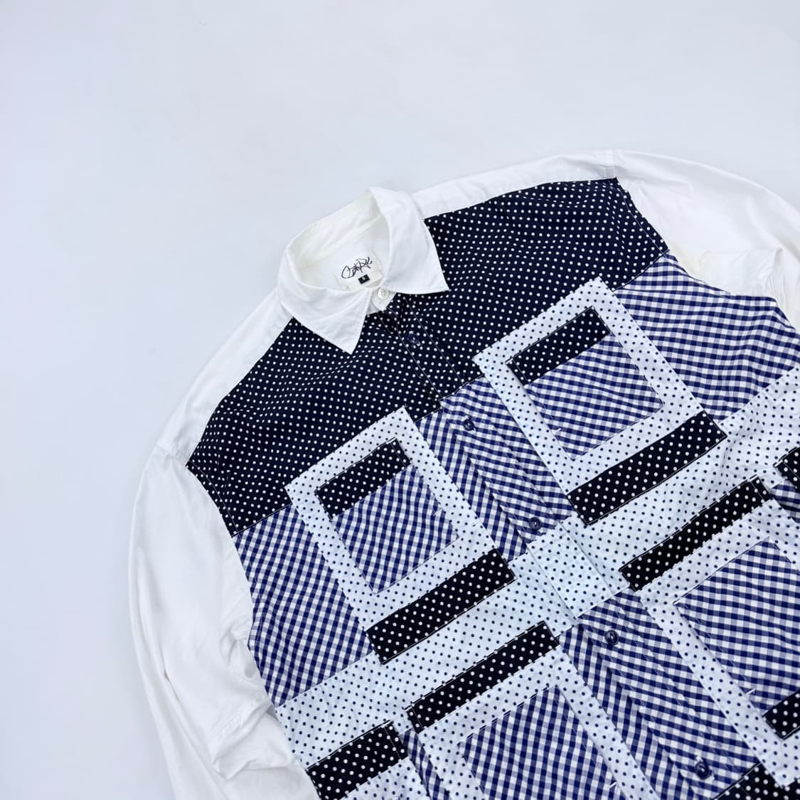 간류 꼼데가르송 패치워크 오버핏 셔츠 상품이미지2