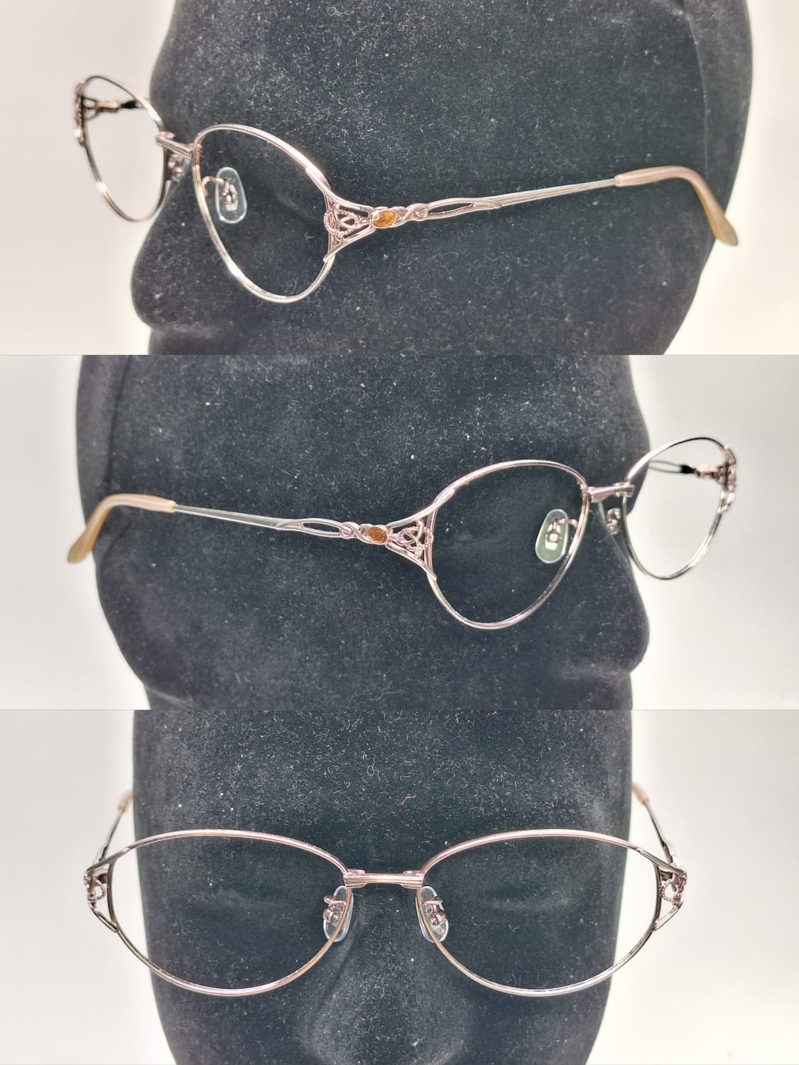 00s 일본 빈티지/ T415 보석 힌지 장식 티타늄 안경테53mm/여성 상품이미지3