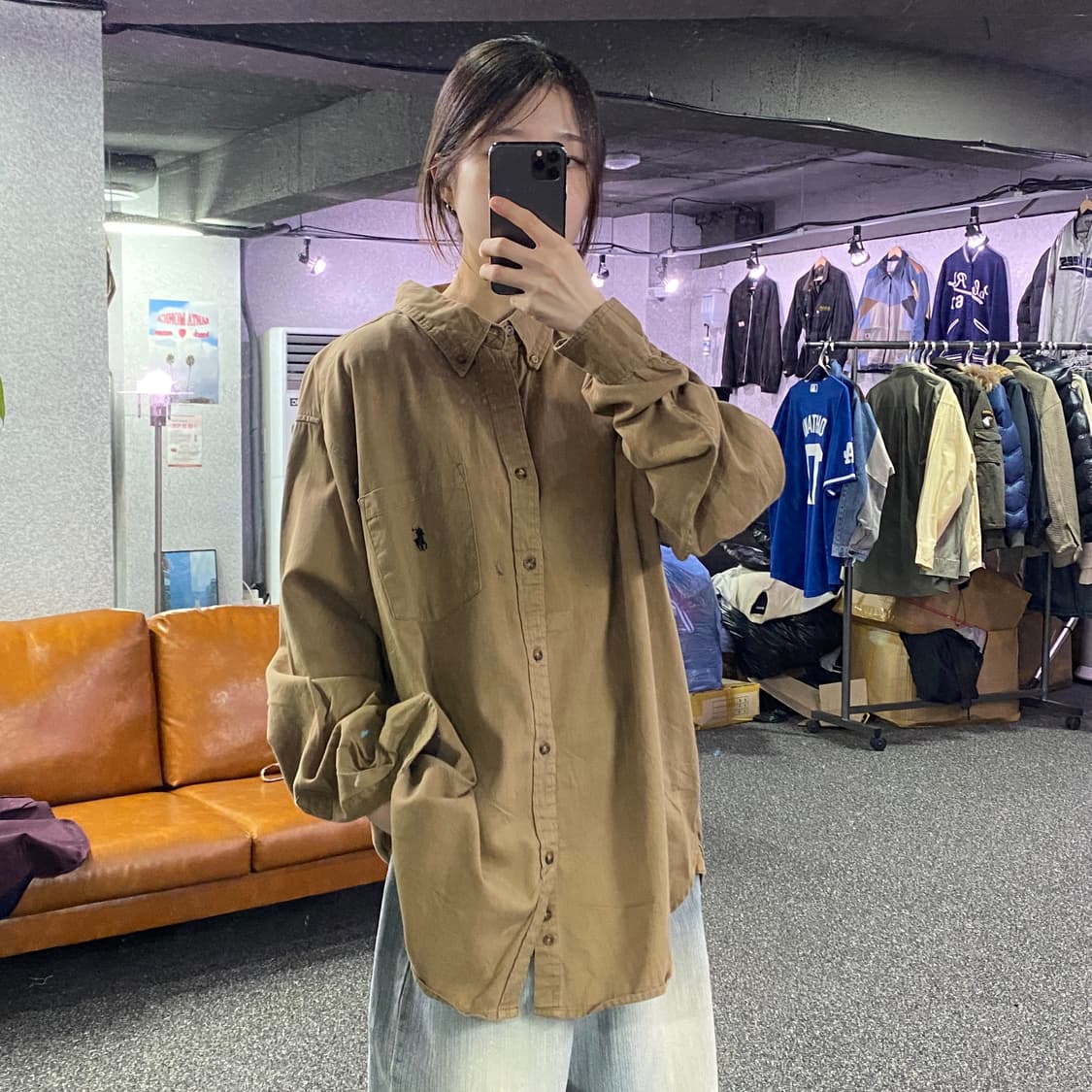 폴로 랄프로렌 브라운 클래식핏 셔츠 B3085 상품이미지1