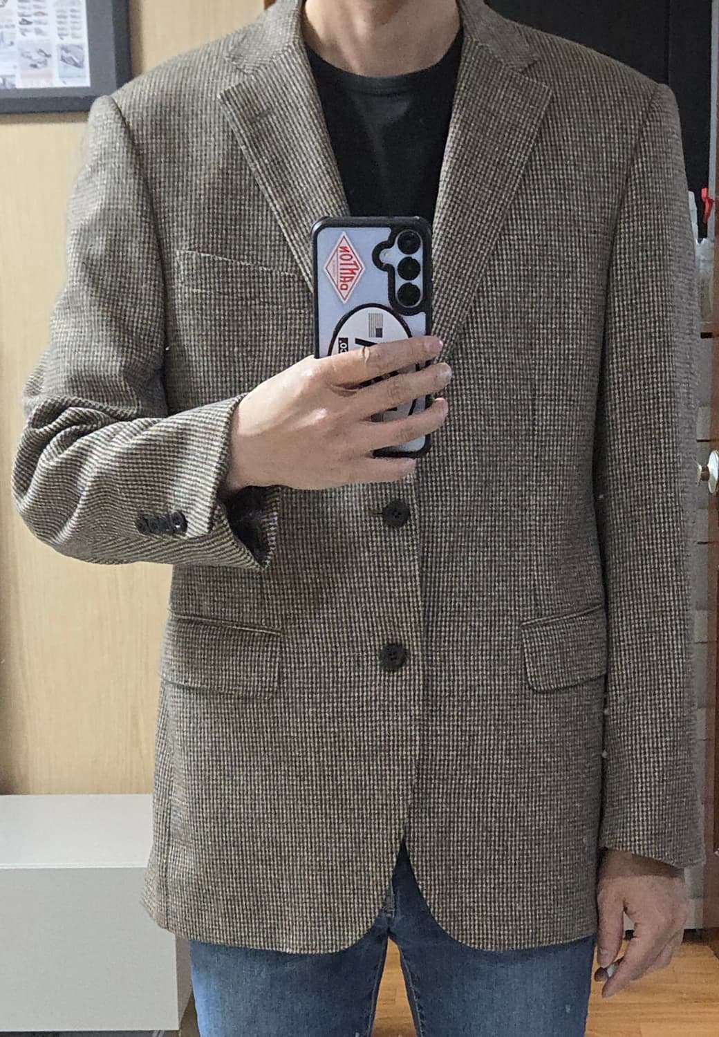 (착샷) 마에스트로 카델 헤링본 하운드투스 블레이저 상품이미지8