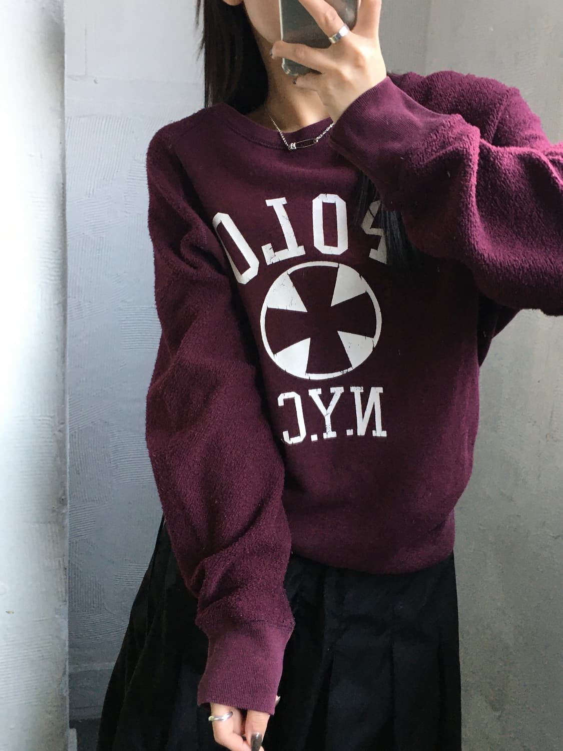 Polo 폴로 랄프로렌 버건디컬러 스웻셔츠 상품이미지2