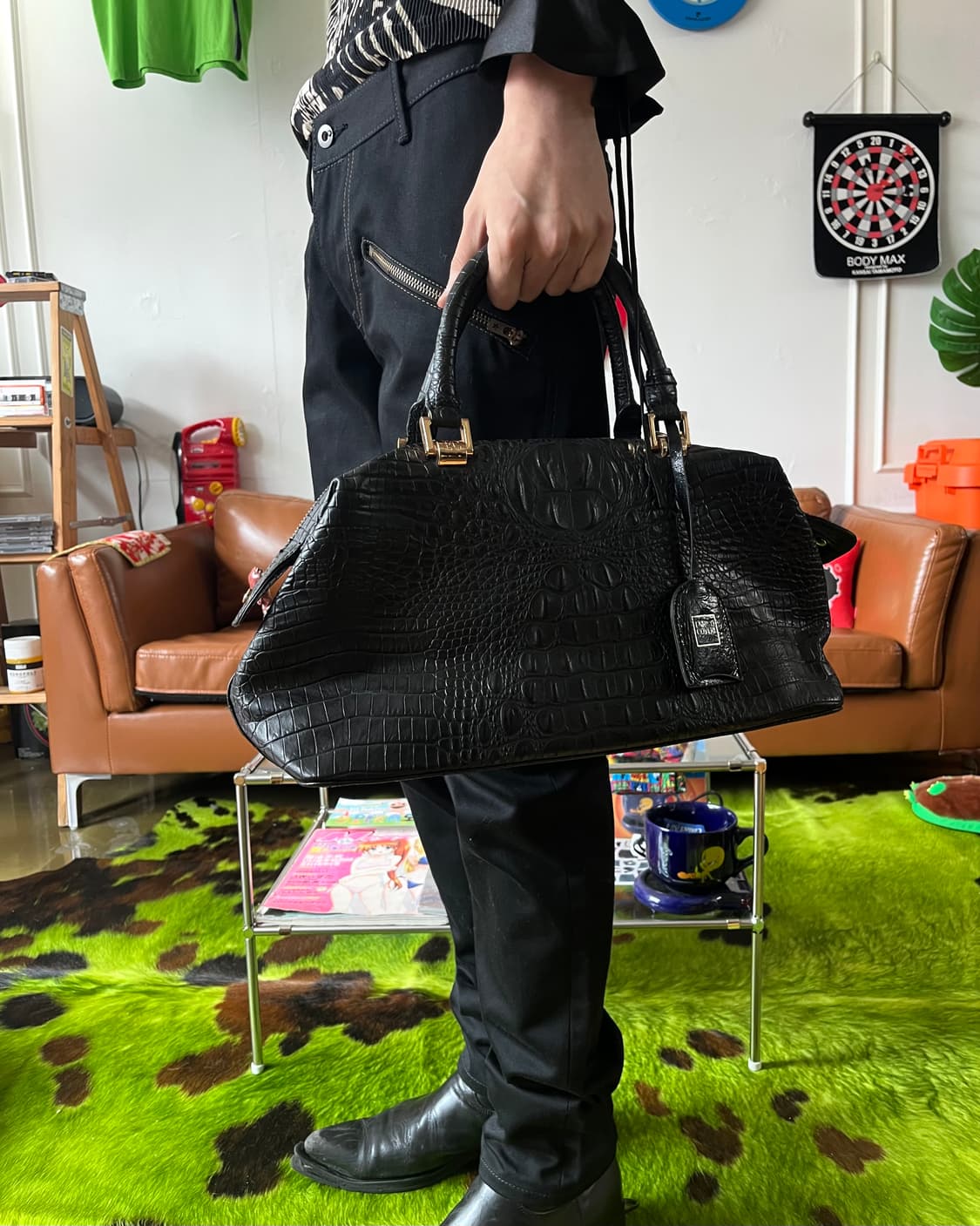 90s ENRICO COVERI 3-Way Alligator Bag 상품이미지2