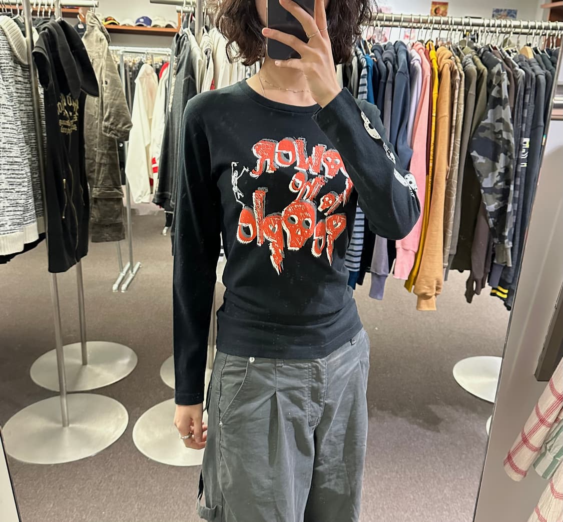 S)파워투더피플 빈티지 여성 로고 프린팅 롱슬리브 상품이미지1