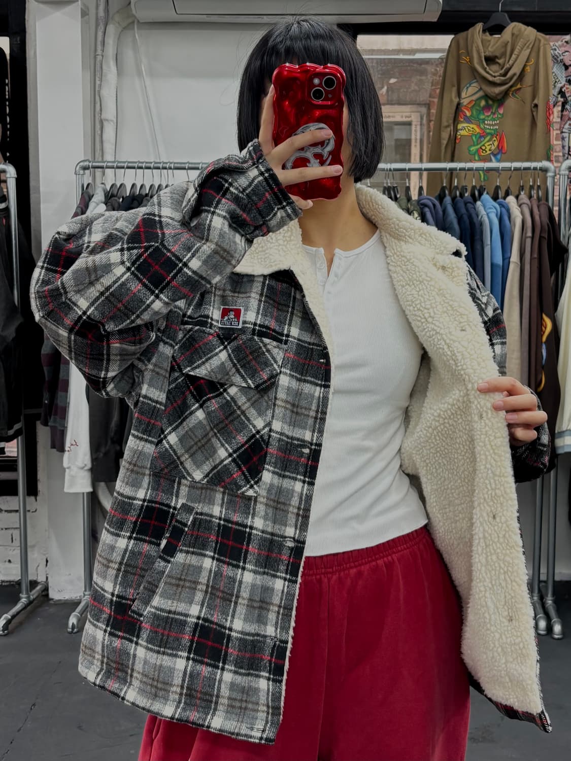 벤 데이비스 쉐르파 체크 자켓 상품이미지2