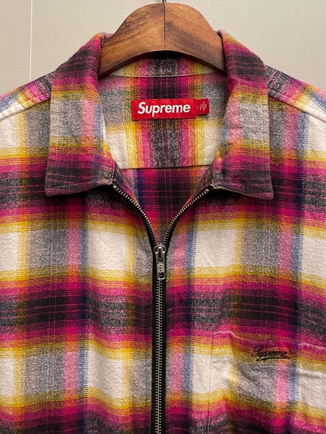 (L)24s supreme 슈프림 쉐도우 플란넬 체크 집업 셔츠 셔켓 상품이미지4