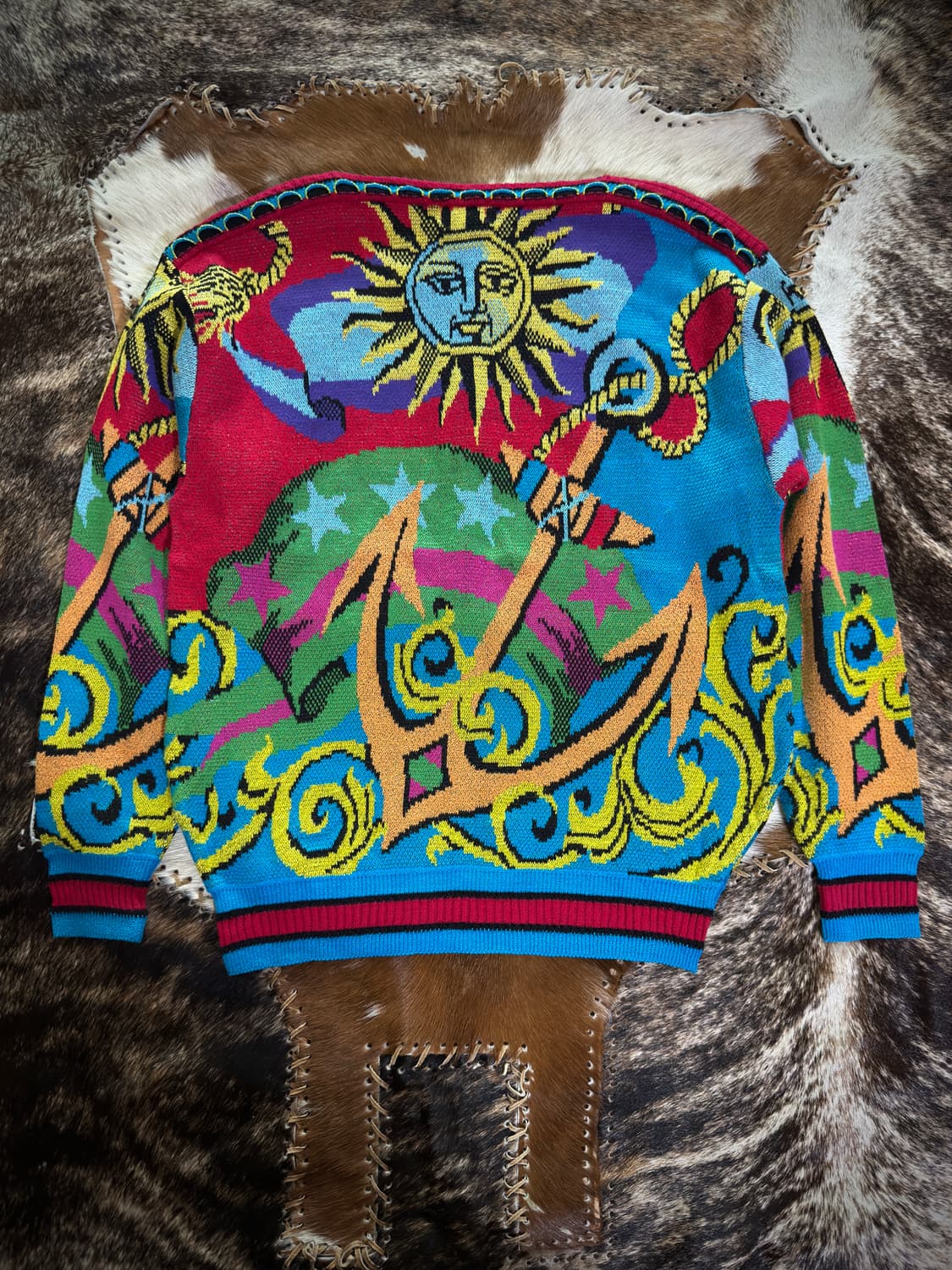 90s YOSHIYUKI KONISHI Psychedelic Sun 니트 상품이미지2