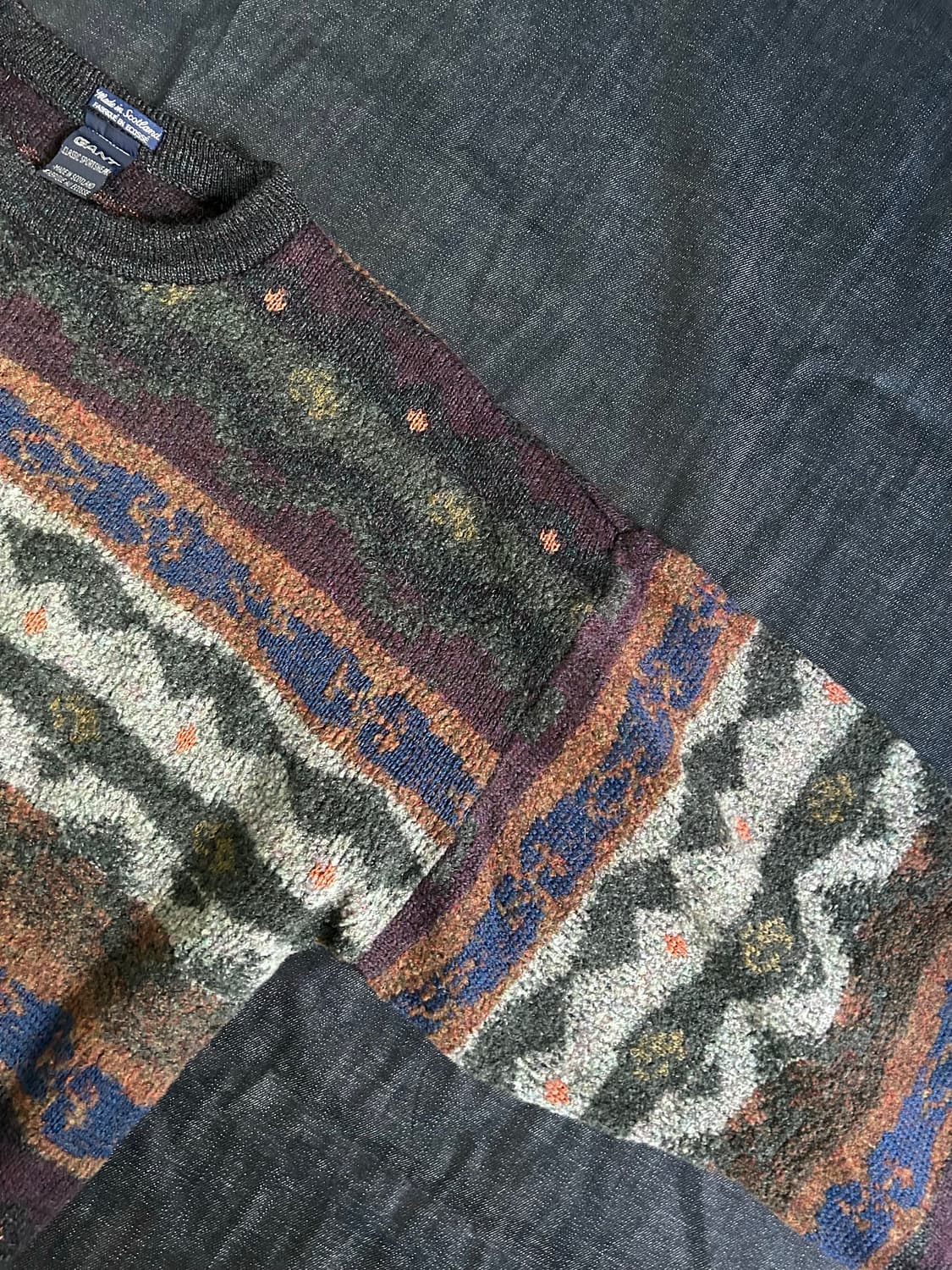 90s Gant 페어아일 패턴 울 니트 상품이미지7