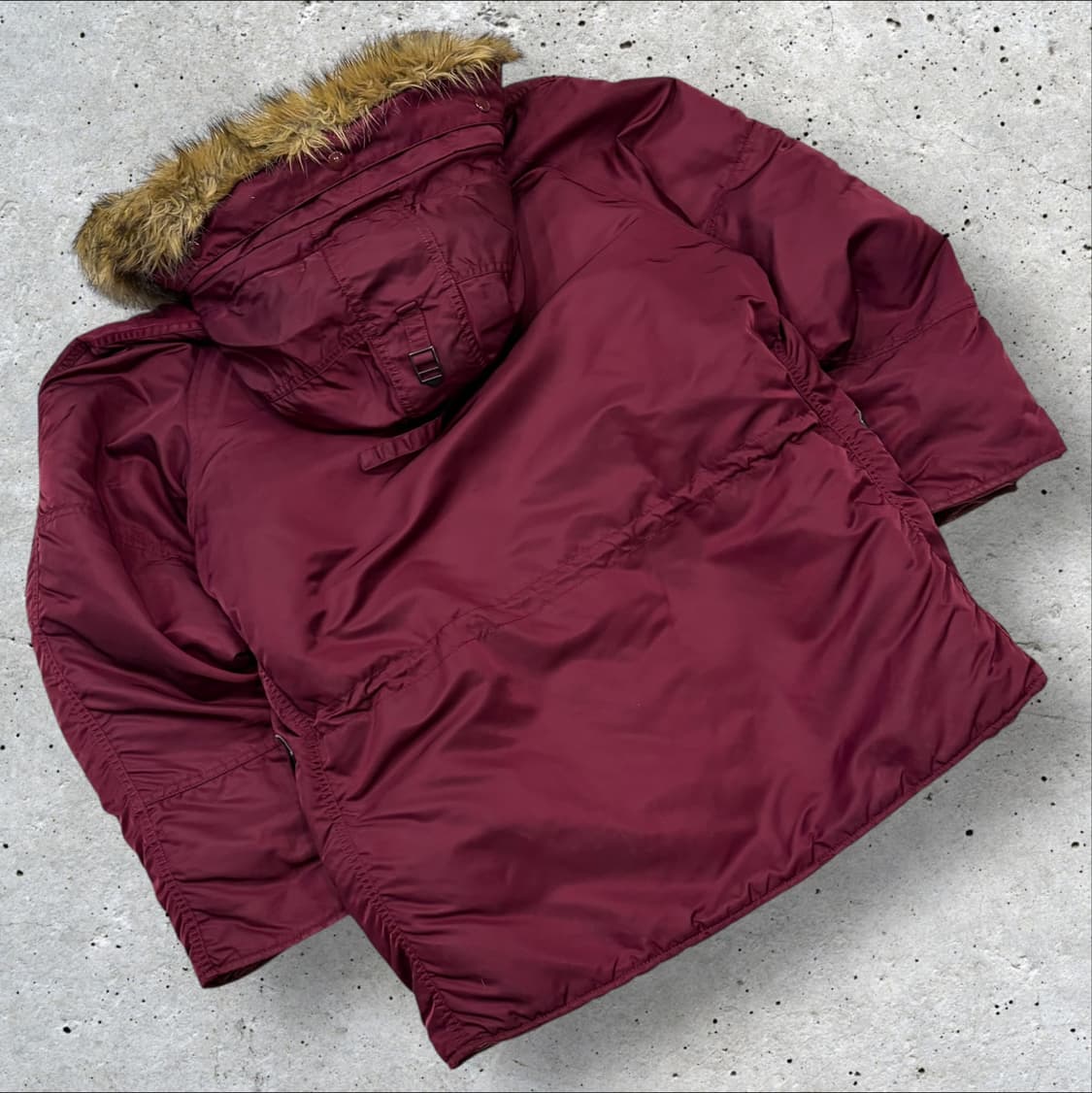 [L] 알파인더스트리 N-3B 마룬색 패딩 점퍼 후드 퍼 D231 상품이미지2