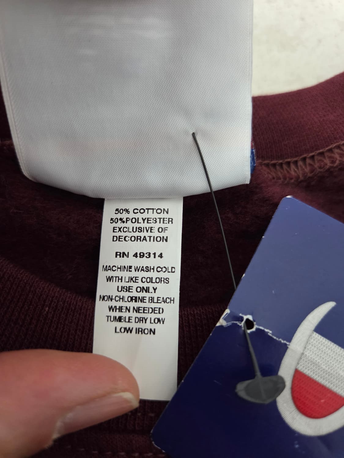 챔피온 하버드 로스쿨 맨투맨 버건디 상품이미지5