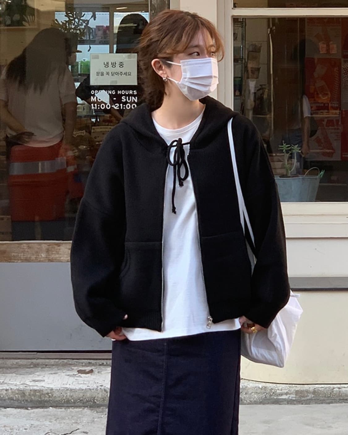 어리틀빗 tom hood knit zip up_블랙 상품이미지2