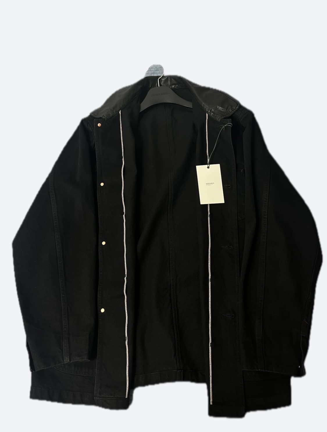 비헤비어 / 26SS 워시드 레더 카라 커버올 블랙 / 4 상품이미지3