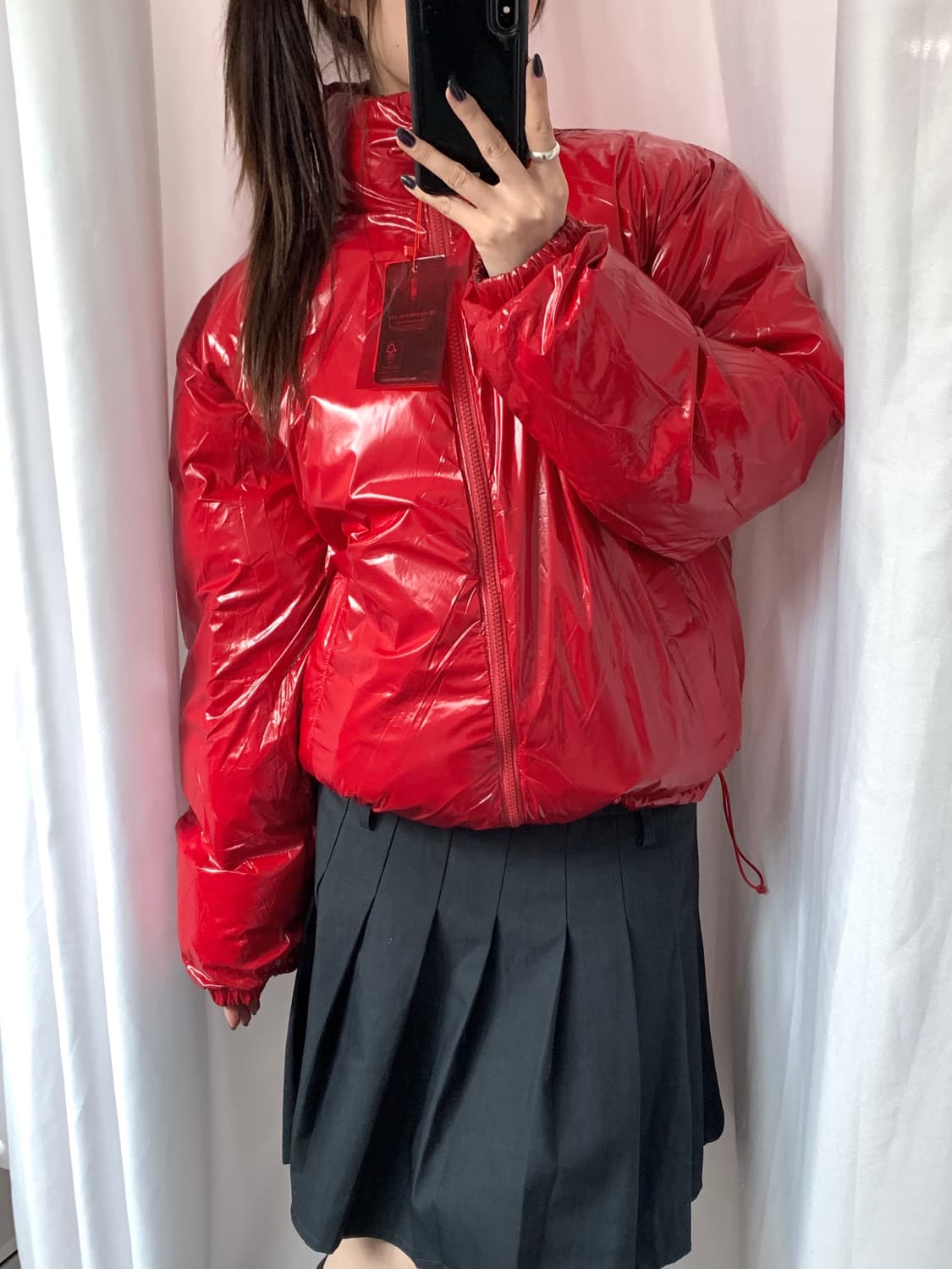 *새상품* Mardi 마르디 메크르디 레오파드 레드컬러 리버시블 다운 패 상품이미지10