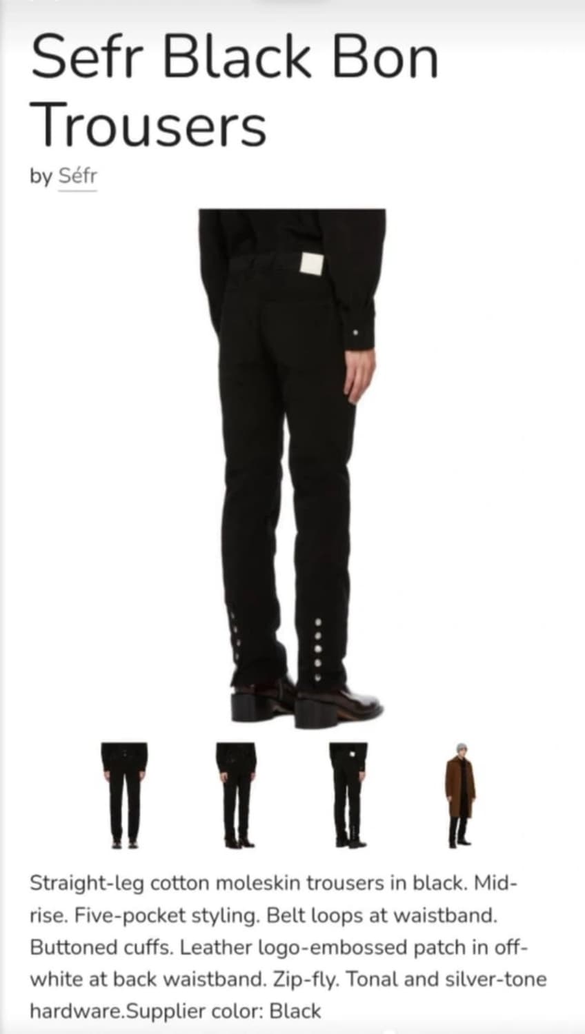 M)Sefr bon trousers black 상품이미지3