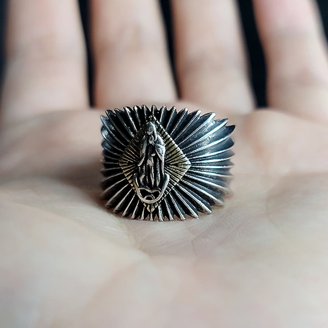 성모마리아 실버 남자 엔틱 빈티지 명품 기독교 천주교 반지 상품이미지5