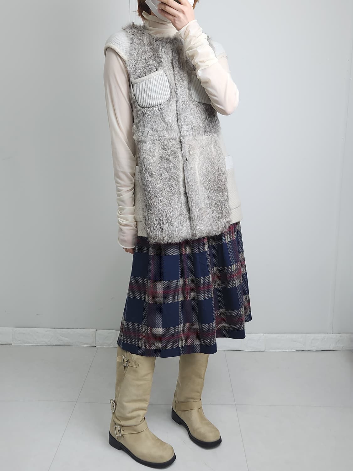 (yorkland)체크 플리츠 스커트 상품이미지3