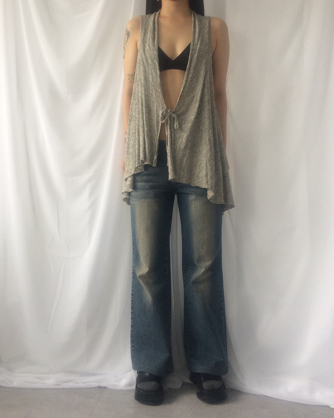 Drape tied vest 상품이미지5