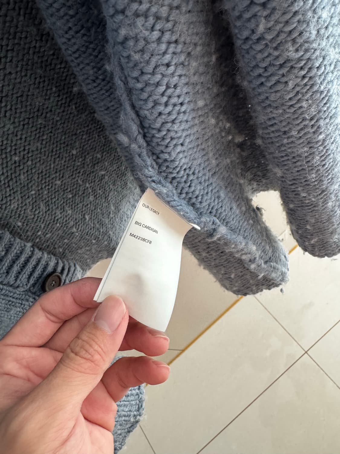 아워레가시 빅 피케 펑키블루 가디건 46사이즈 상품이미지6