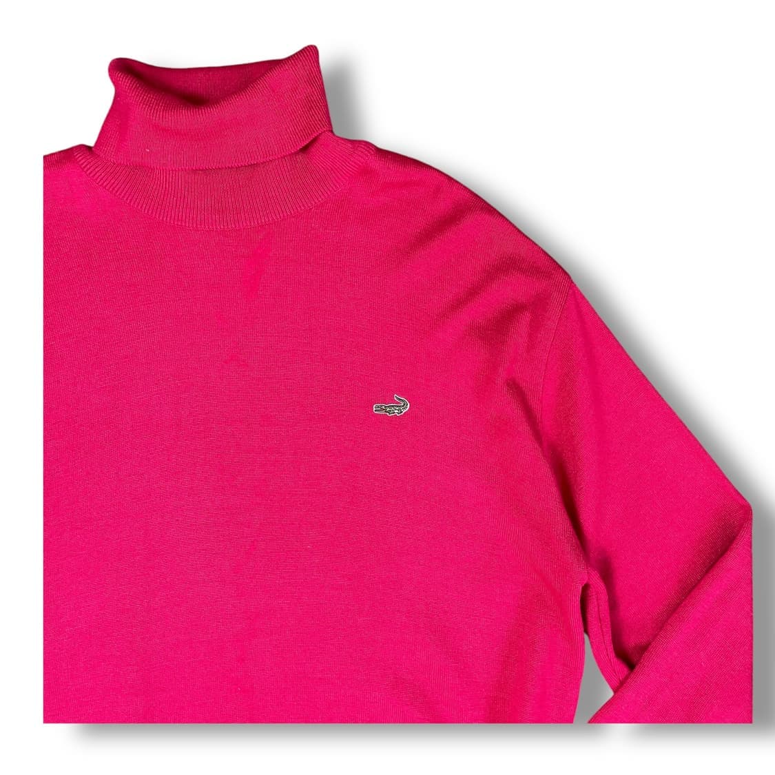 크로커다일 핫핑크 아크릴 울 목폴라 니트 100 상품이미지3