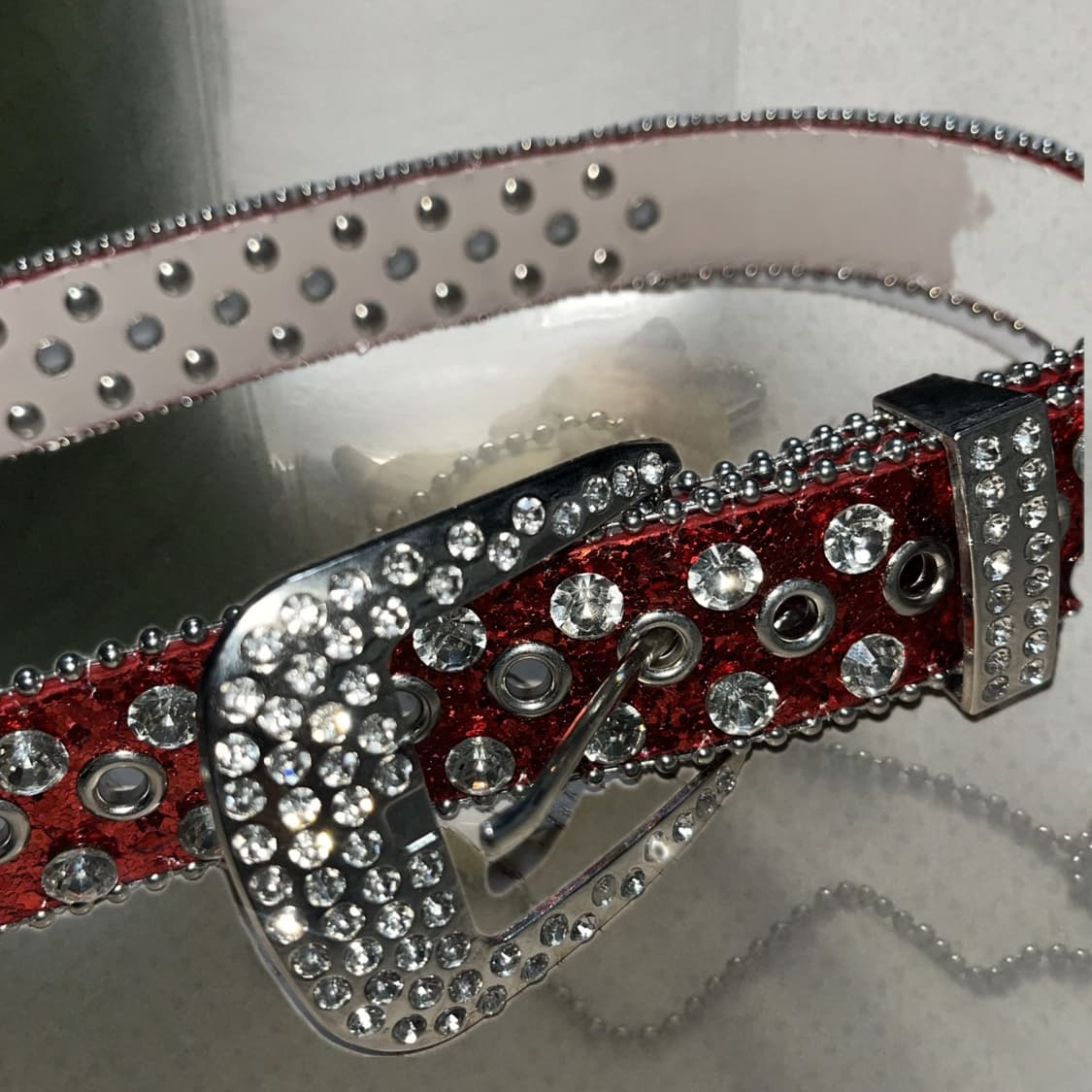 갸루 빈티지 y2k 큐빅 벨트 상품이미지1