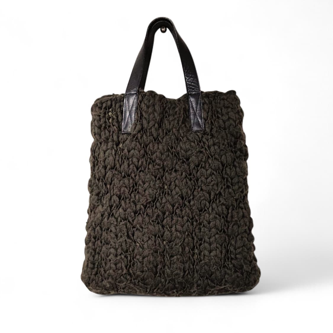 요지 야마모토 와이즈 케이블 니트 토트백 상품이미지2