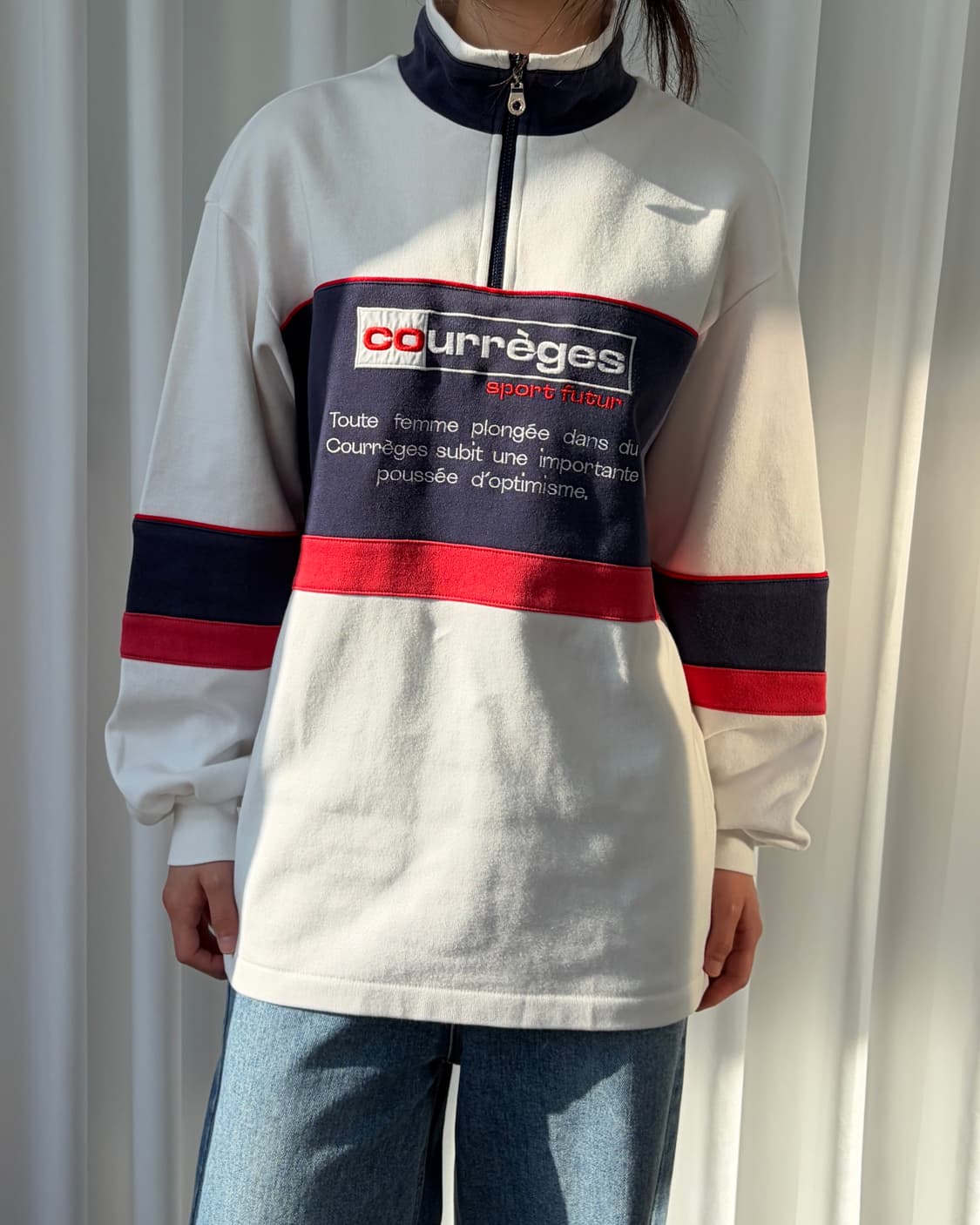 [M]Courrèges 꾸레쥬 스포츠 하프 집업 맨투맨 상품이미지1