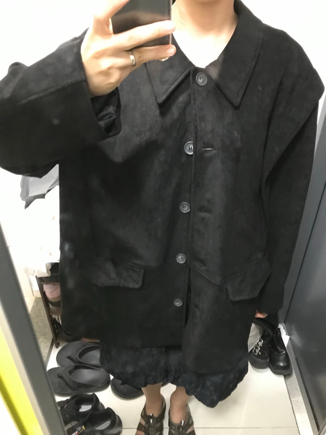 빈티지 스웨이드 오버핏 코트 상품이미지2