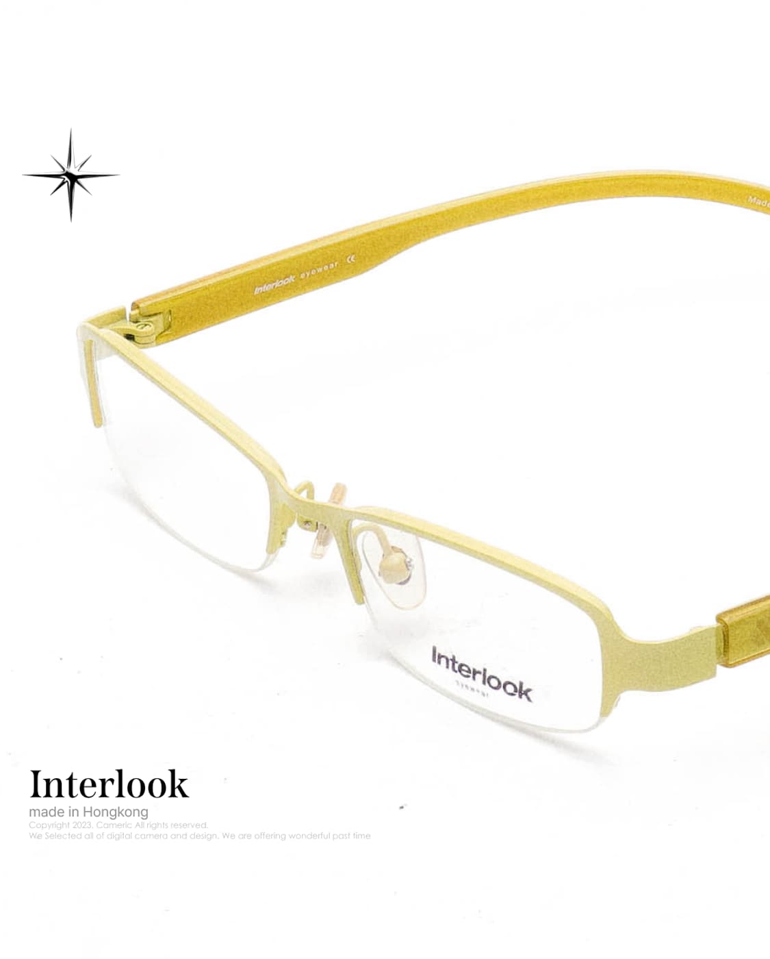 (Made in Hong Kong)Interlook 💛반무테 빈티지안경 상품이미지1