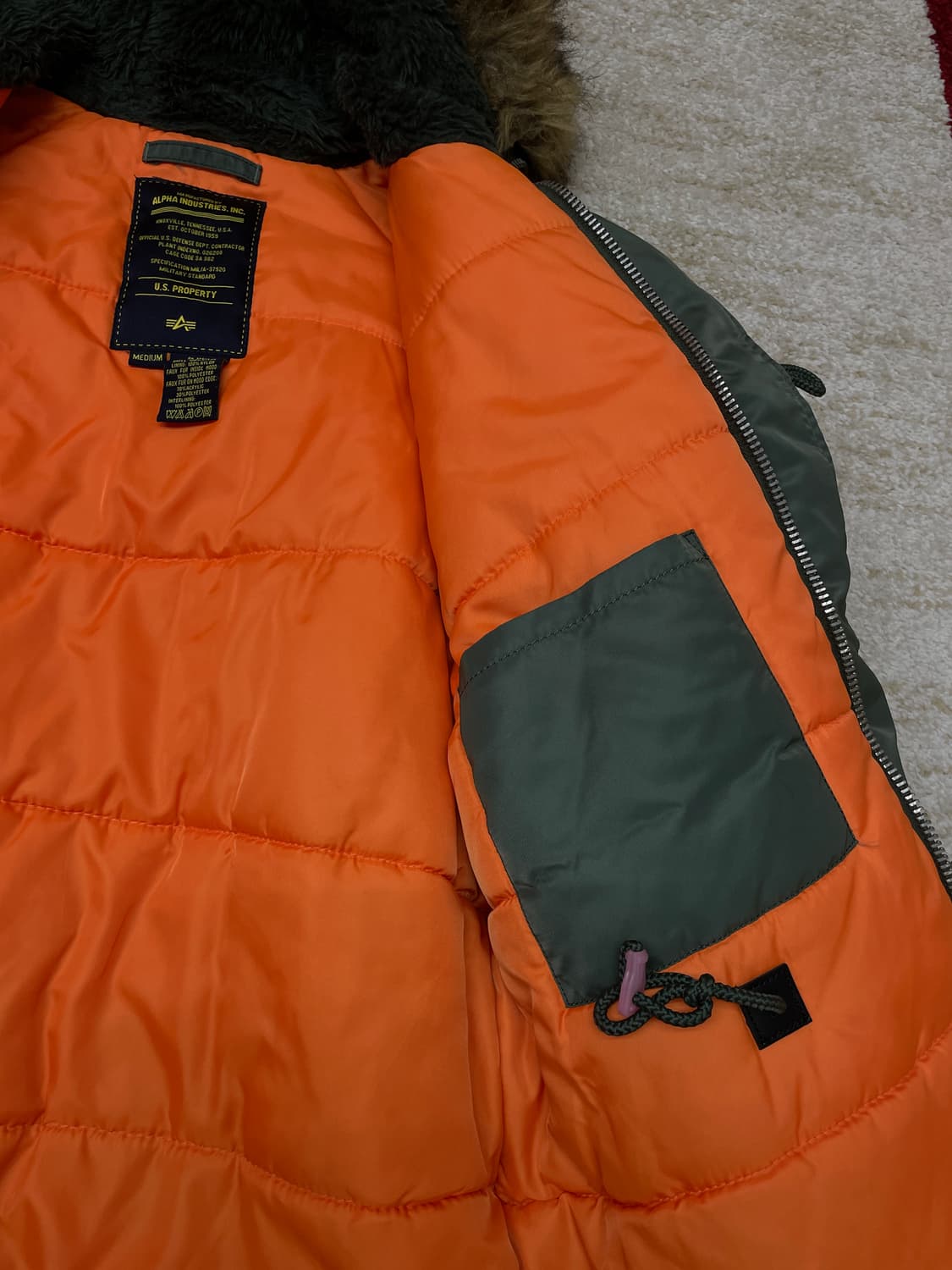 [M] 알파인더스트리 N3-B 패딩 점퍼 자켓 야상 빈티지 상품이미지5