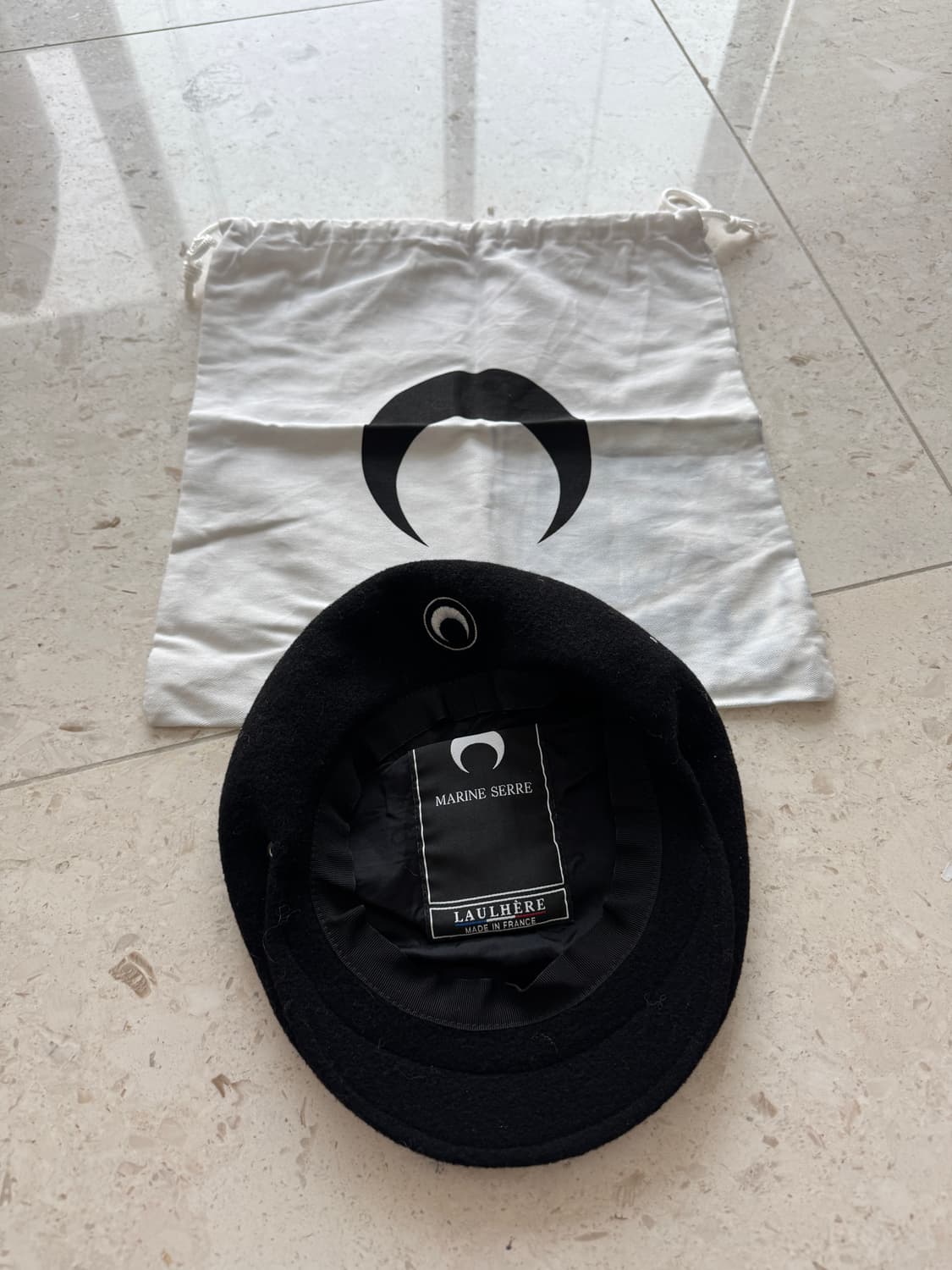 마린세르 Marine Serre 베레모 모자 실착 1회 블랙 원사이즈 상품이미지6