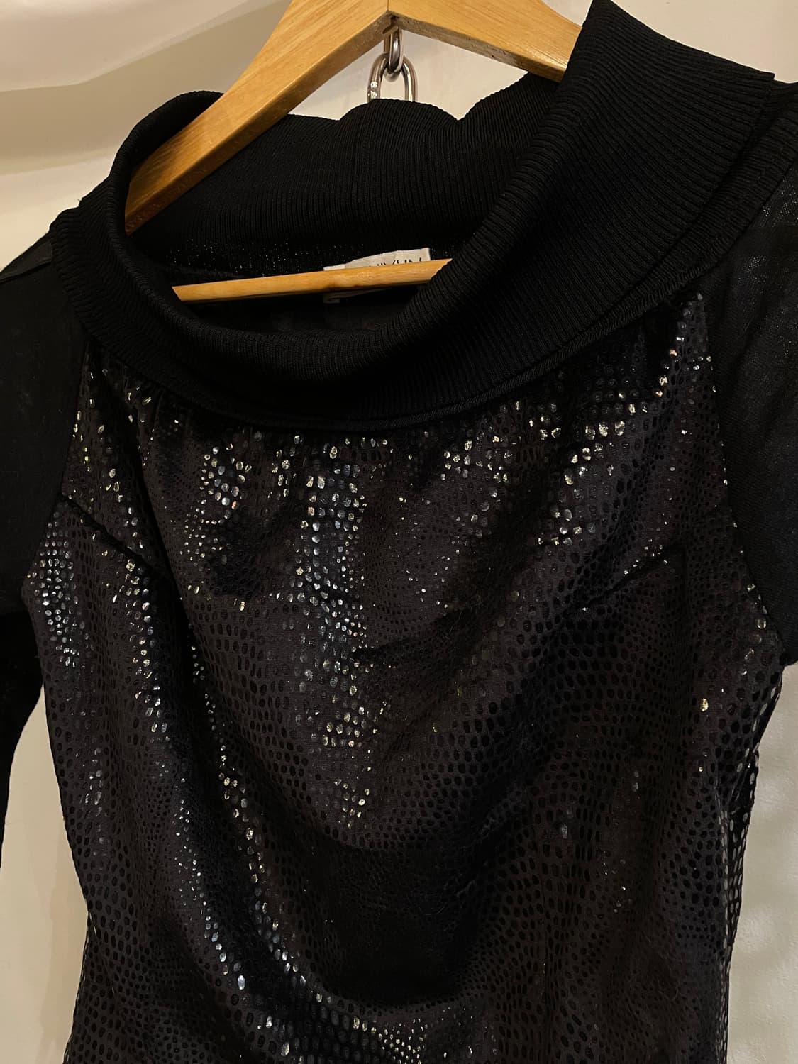 글리터 파이톤 패턴 버클 블랙 슬리브 갸루 상품이미지3