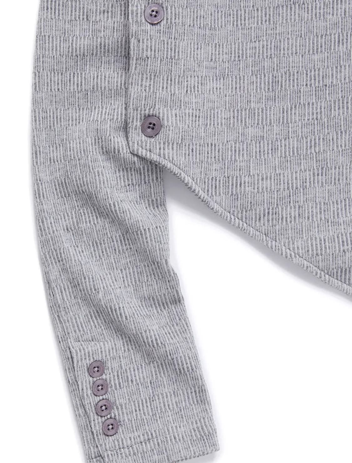 커렌트 OBLIQUE RIBBED CARDIGAN [LIGHT GREY] 상품이미지4