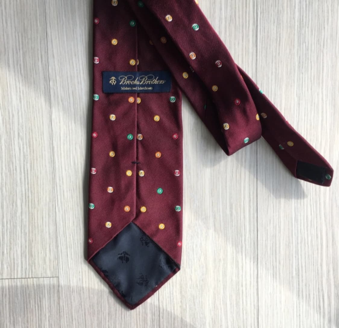 브룩스브라더스 나인볼 버건디 넥타이 상품이미지2