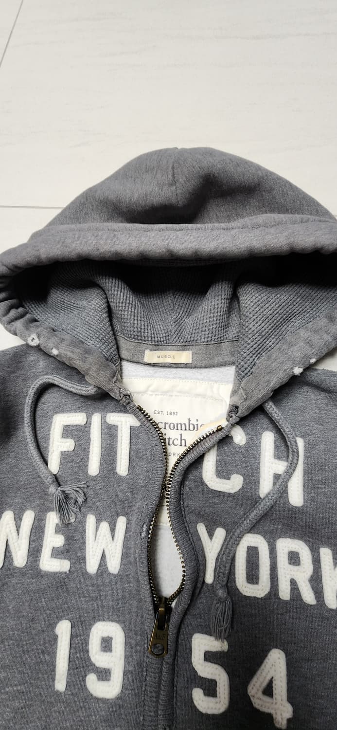 빈티지 아베크롬비 뉴욕 그레이 후드집업 M 상품이미지3